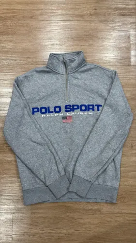 Quarter Zip Polo Sport Ralph Lauren Cinza