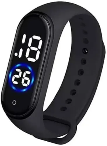 Relógio Esportivo LED Digital a Prova D?água Pulseira Silicone Cinza
