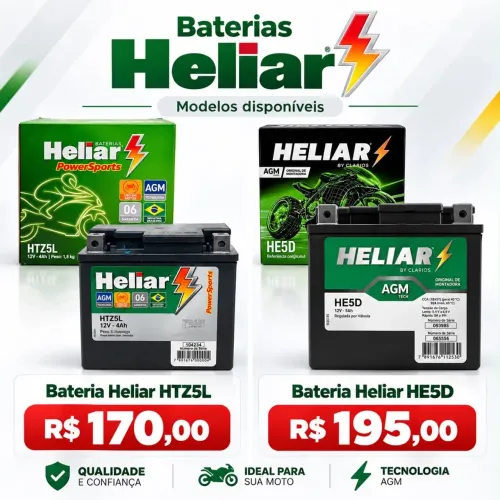 ? BATERIAS HELIAR PARA MOTOS ? QUALIDADE E CONFIANÇA! ?