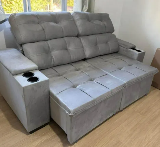 Sofá Retrátil Reclinável 2 lugares com mola ensacada Pilow com porta copo Novos