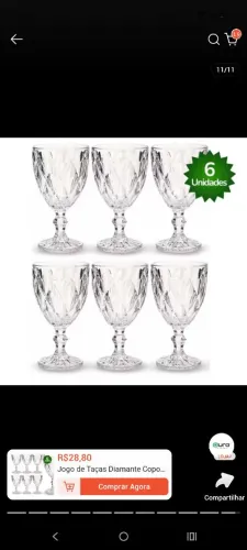 Jogo com 6 taças de 330ml