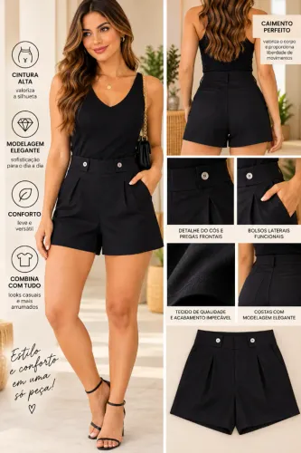 Conjunto Novo de Bermuda e Blusa de Alça Tamanho 38 Marisa