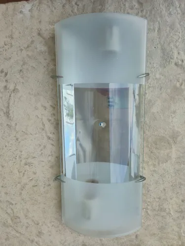 Luminária vidro duas lâmpadas 