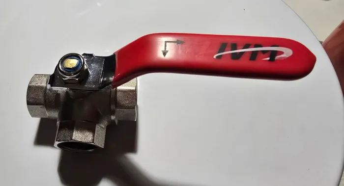Válvula esfera 3 vias em L 1/2 Ivm Italy