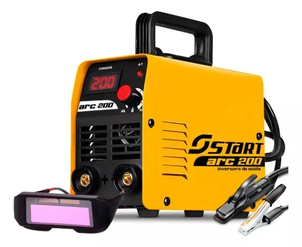 Máquina de Solda Inversora Profissional 200A Mma Tig - Tig Tocha Seca + Óculos Automático