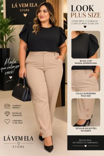 Calça alfaiataria Plus Size