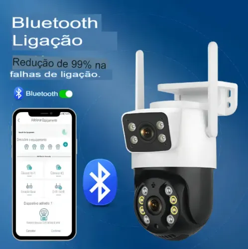 Camera Segurança A31 Icsee Prova D'agua Lente Dupla Cor Branco/preto