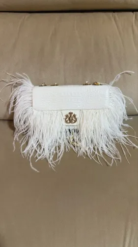 Bolsa Branca Plumas Isla
