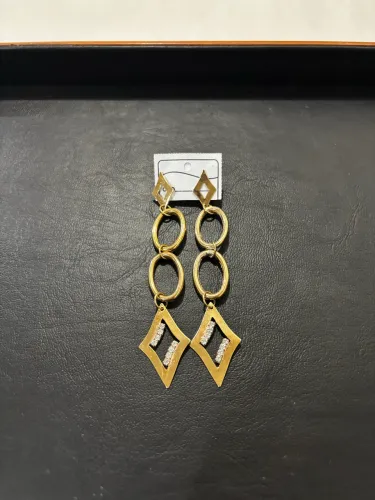 Brinco Art Déco Dourado - Bijuteria Fina