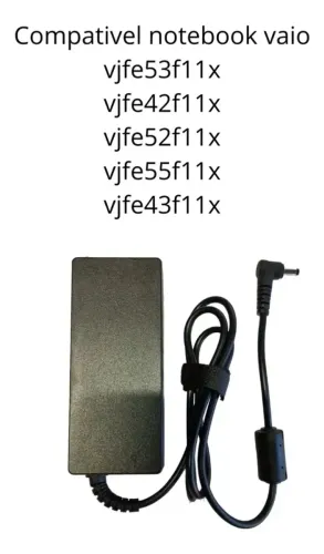 Fonte Carregador 19V 3.42A para Notebook Vaio FE15 VJFE59F11X Plug 4.0x1.7mm Compatível So