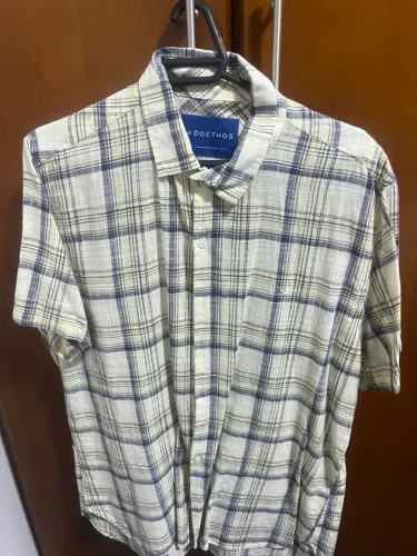 Camisa xadrez manga curta Docthos  slim