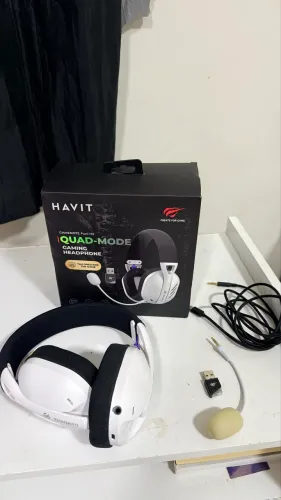 Headphone Havit Fuxi-h3 Wi-fi Microfone Bluetooth Cabo Usb-c Branco