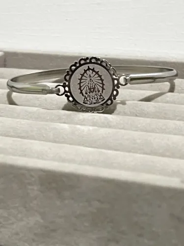 Bracelete Nossa Senhora Aparecida, em Aço Inoxidável