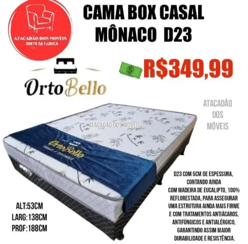 Cama Box Casal Mônaco D23