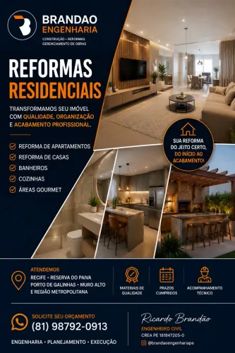 ? Reforma de Casas e Apartamentos em Recife | Brandaoengenharia