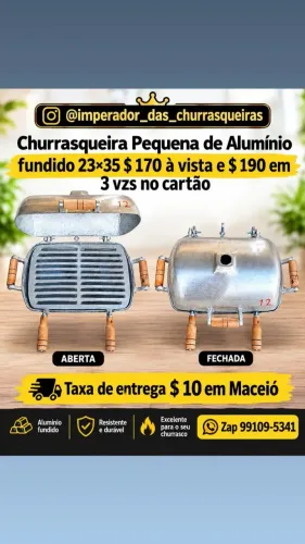 Churrasqueira Pequena de Alumínio fundido 35×24