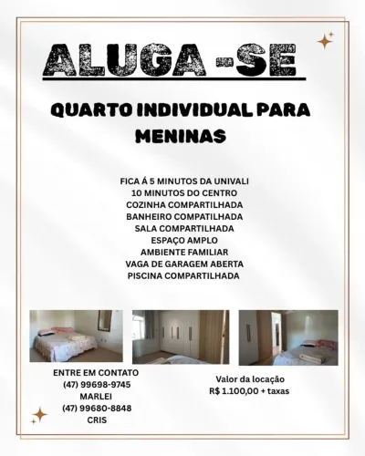 Aluga-se Quarto individual para meninas