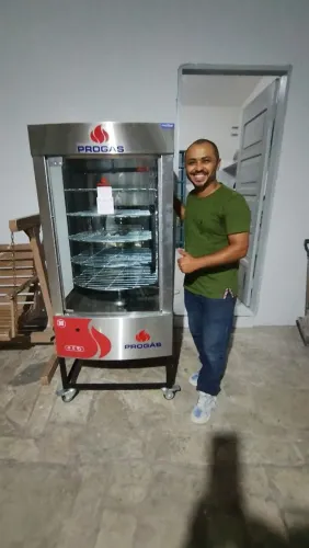 FORNO INDÚSTRIAL A GÁS INOX GIRATÓRIO MULTIUSO 70 KGS PROGÁS
