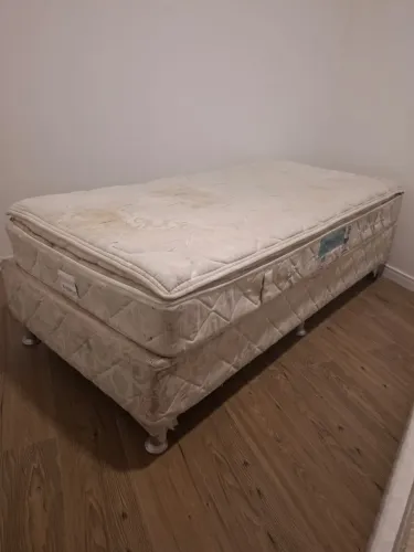 Cama de solteiro (box + colchão) Ortobom Master Spring com Pillowtop e box com rodinhas