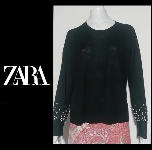 ZARA blusa tricot preta G
