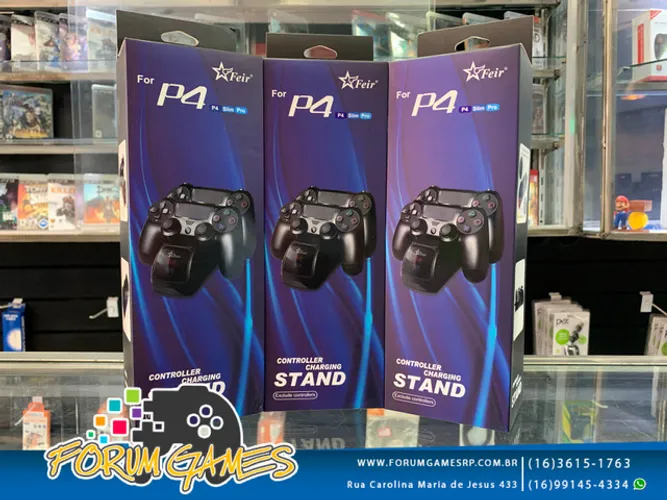 Base e Bateria Recarregável para PlayStation 4