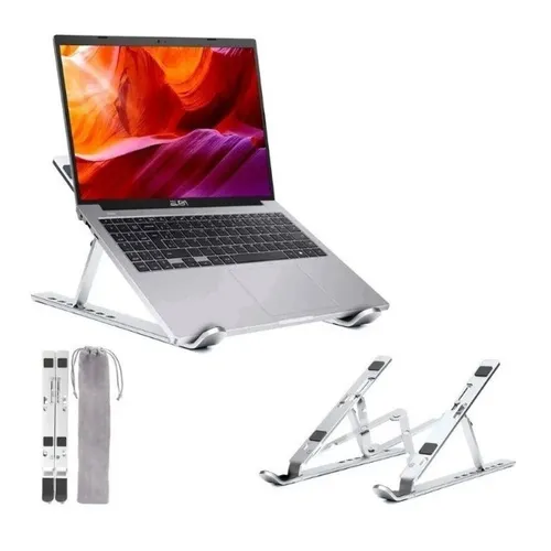 Suporte Notebook De Mesa de Ferro Ajustável Dobrável P/ Refrigeração
