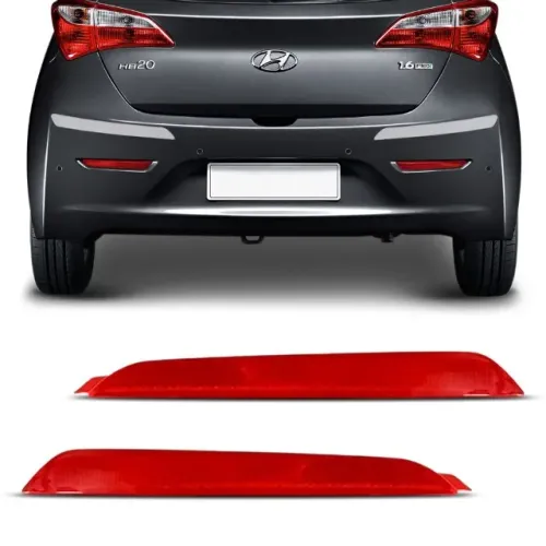 Lanterna Parachoque Hyundai HB20 2016 à 2019 - Traseiro Vermelho D/E - Refletiva