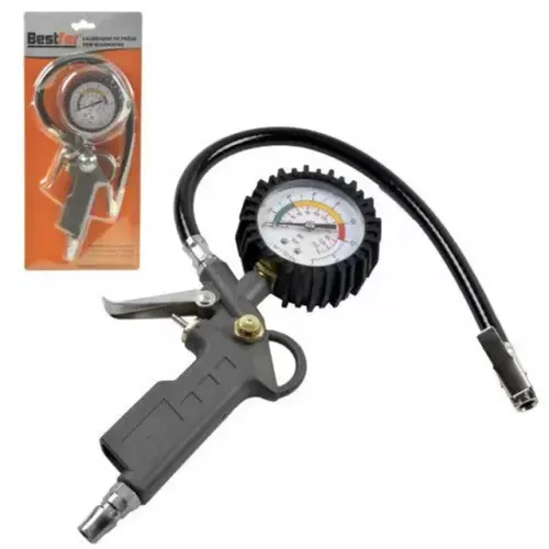 Calibrador Manual De Pneus Com Manômetro E Bico 80mm - Bestfer