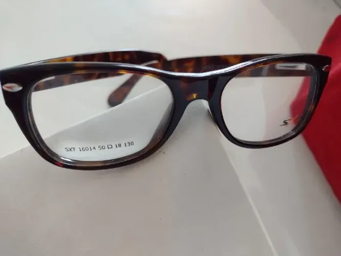 sxt 16014 óculos acetato  cor tartaruga. haste com mola