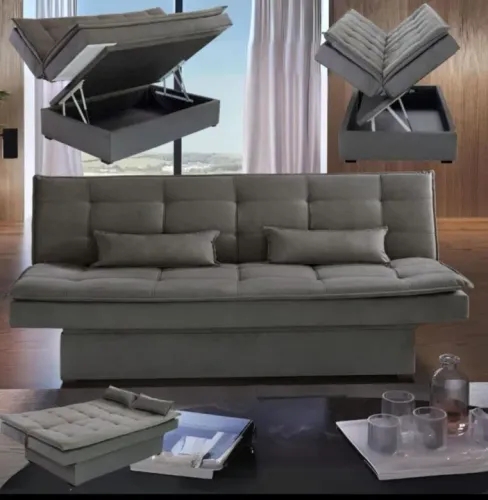 SOFÁ CAMA BÚZIOS COM BAÚ 1,82 cm