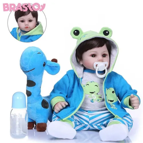Boneca Bebê Reborn 48cm Girafinha/100% silicone/Original Keiumi NOVo+Acessórios/Pode banho