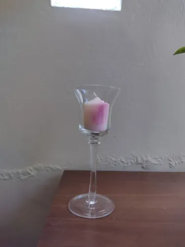 Castiçal de vidro para vela