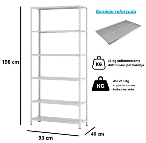 Estante de Aço 40cm Profundidade - Promoção Estante 40cm