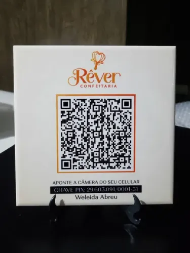 Azulejo PIX com qr code personalizado com sua logomarca plaquinha personalizada