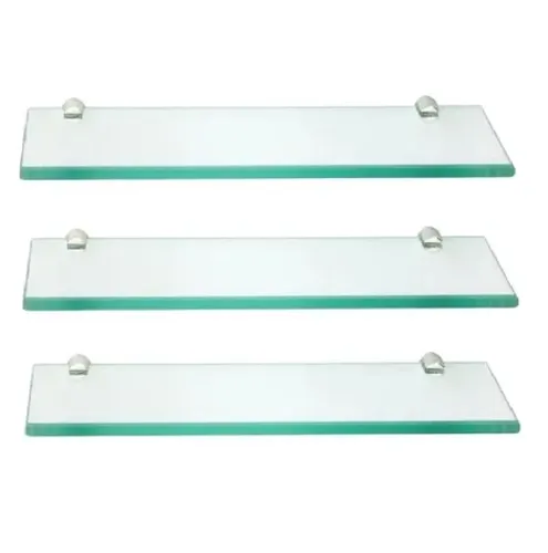 Prateleira de vidro decorativa 50 x 10 kit com 3 unidades