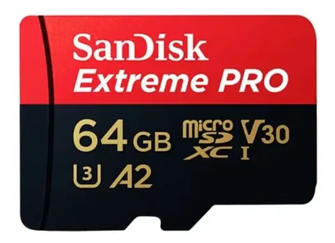 Cartão memória 64GB SanDisk Extreme Pro A2 U3 V30 4K C 10 SPEED 170MB s/90MB. (ORIGINAL)