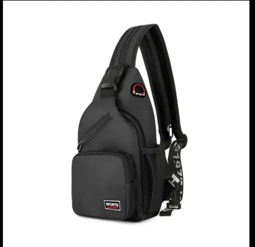 Bolsa de lona esportiva casual masculina LACRADO DA COR PRETA