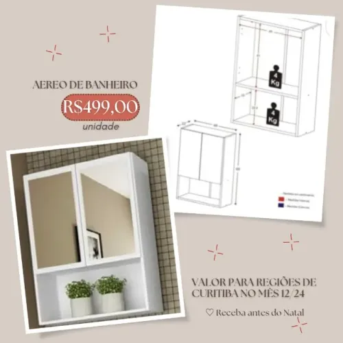 Promoção Armario de Banheiro com Espelho  - 13/12/24