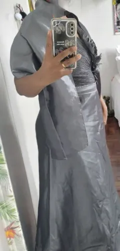 Vestido Longo Cinza para Casamento, formatura e festa em geral 