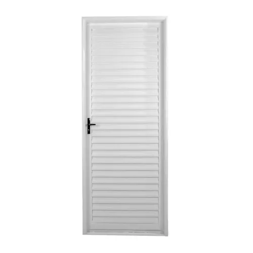 Porta alumínio Branco com forramento e fechadura 