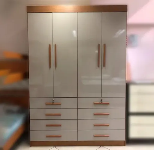Guarda Roupa 4 Portas 8 Gavetas Monaco Plus - Receba Hoje 