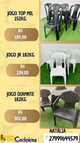 JOGOS DE CADEIRAS PLASTICA