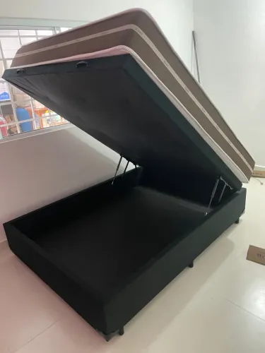 Base Box Casal com Baú NOVO FRETE GRÁTIS 