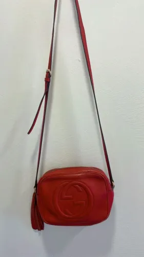 Bolsa Gucci Soho Disco Vermelha Original Seminova