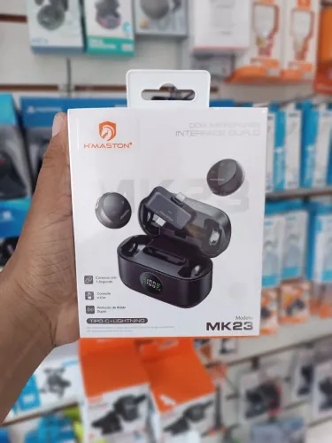 Microfone lapela Sem Fio Duplo para Celular iphone e tipo C - ENTREGA EM SÃO LUÍS E REGIÃO