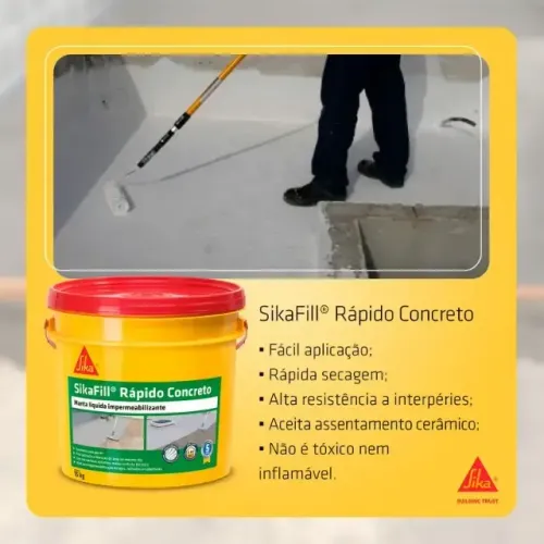 Manta Líquida Sikafill Rápido Cinza - Sika Acabamento Concreto Cor Concreto
