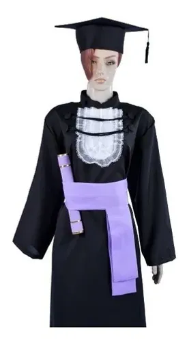 kit formatura adulto Beca, faixa simples ,capelo dobrável e canudo de camurça + BEKAS LINS