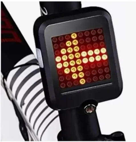 Lanterna Led Bike Inteligente Seta E Laser Traseiro