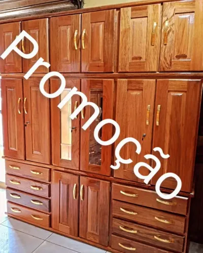 Guarda - roupa casal madeira maciça completo - novo