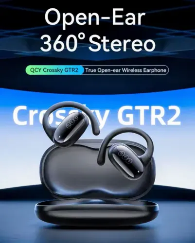 Fones de Ouvido QCY Crossky GTR2 preto - Open-ear (novo)